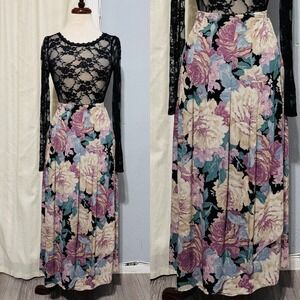 COMPONIX Vintage Floral Maxi Skirt Wrap Style Boho Cottagecore M Made in USA